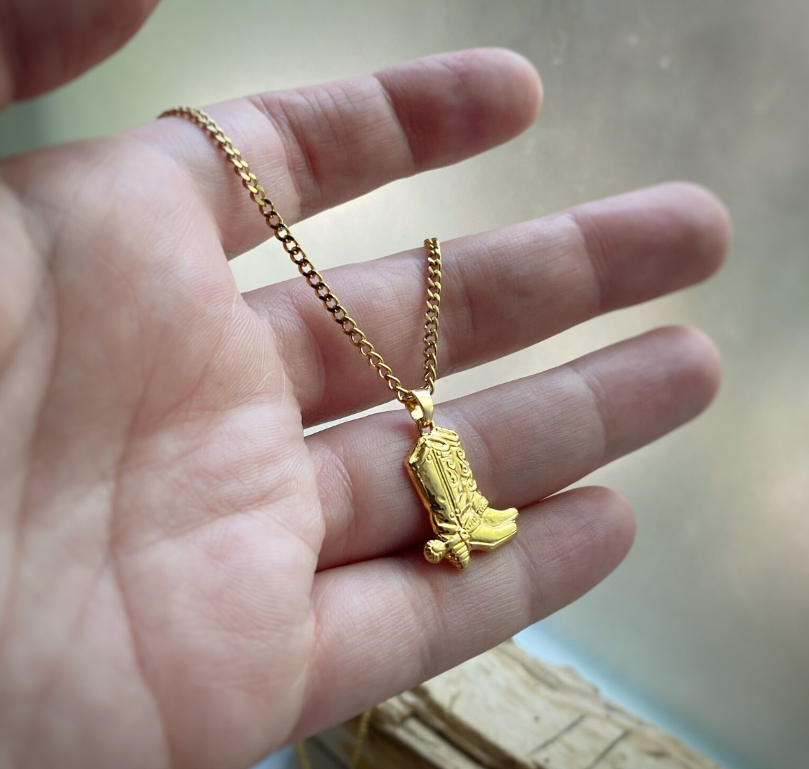 Cowboy Boots Charm Necklace