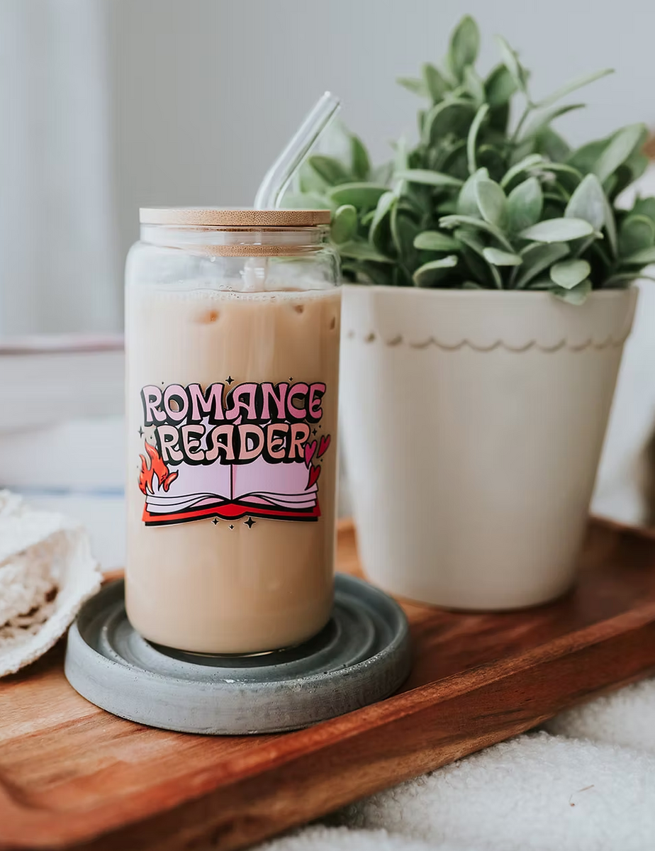 Romance Reader Glass Tumbler