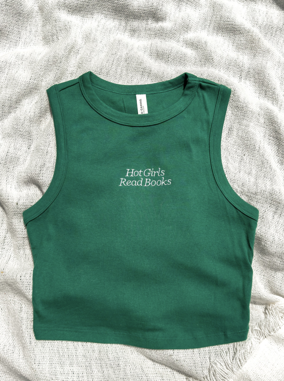 Hot Girls Read Books Embroidered Tank