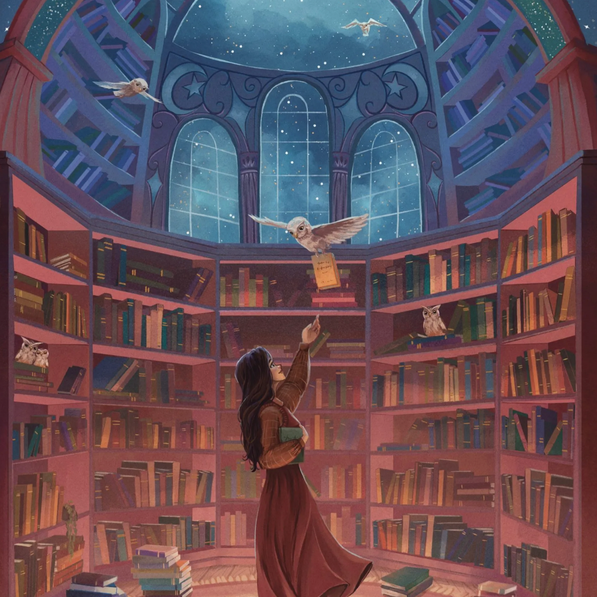 Art Print - Nocturnal Library