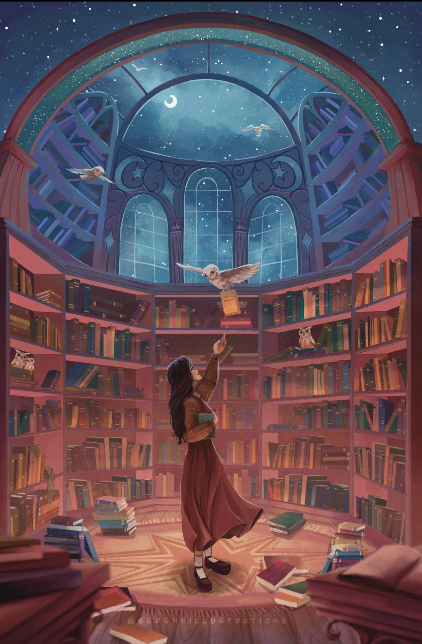 Art Print - Nocturnal Library