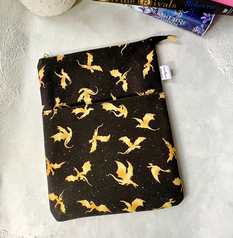 Gold Dragons - Zippered Book Sleeve