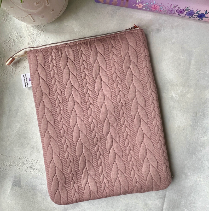 It’s Sweater Weather - Dusty Rose - Zippered Book Sleeve
