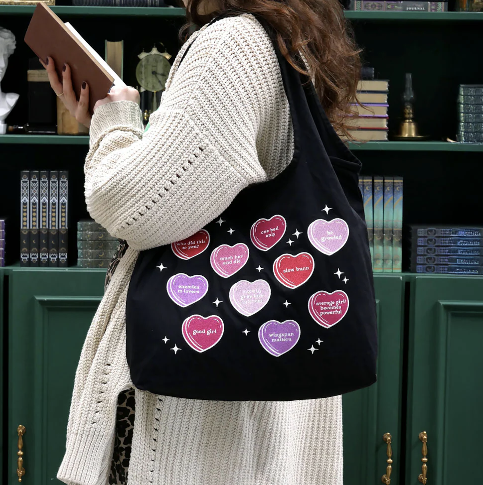 Candy Hearts Tropes Tote - Black