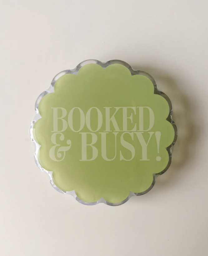 Magnetic E-Reader Grip: Booked & Busy (Green) - Hopeless Romantic