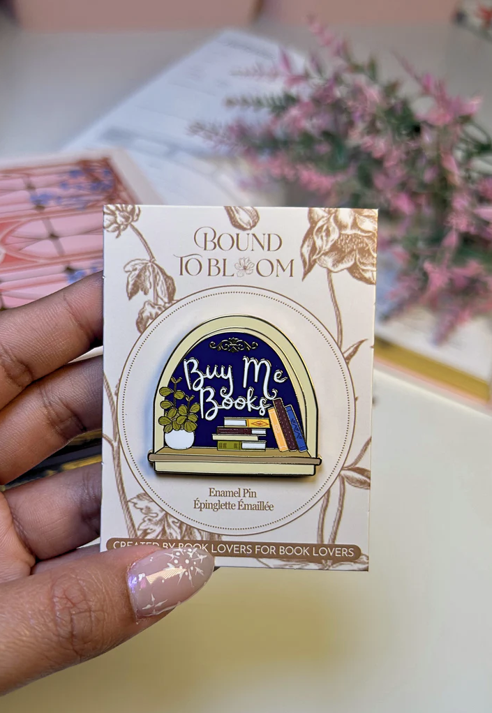 Buy Me Books Enamel Pin