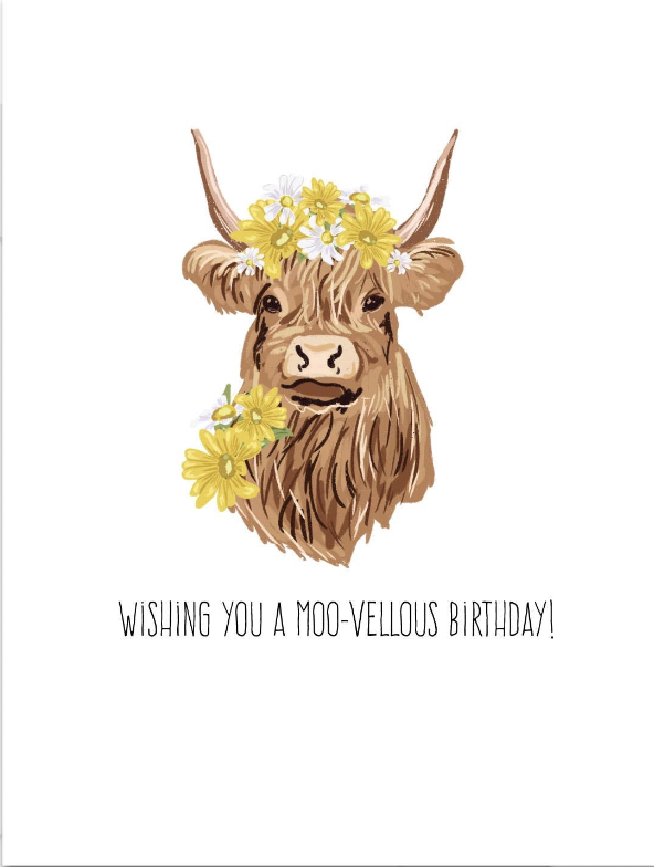 Wishing You A Moo-Vellous Birthday! - Greeting Card