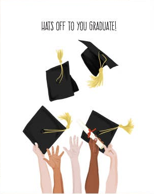 Hats Off To You Graduate - Greeting Card