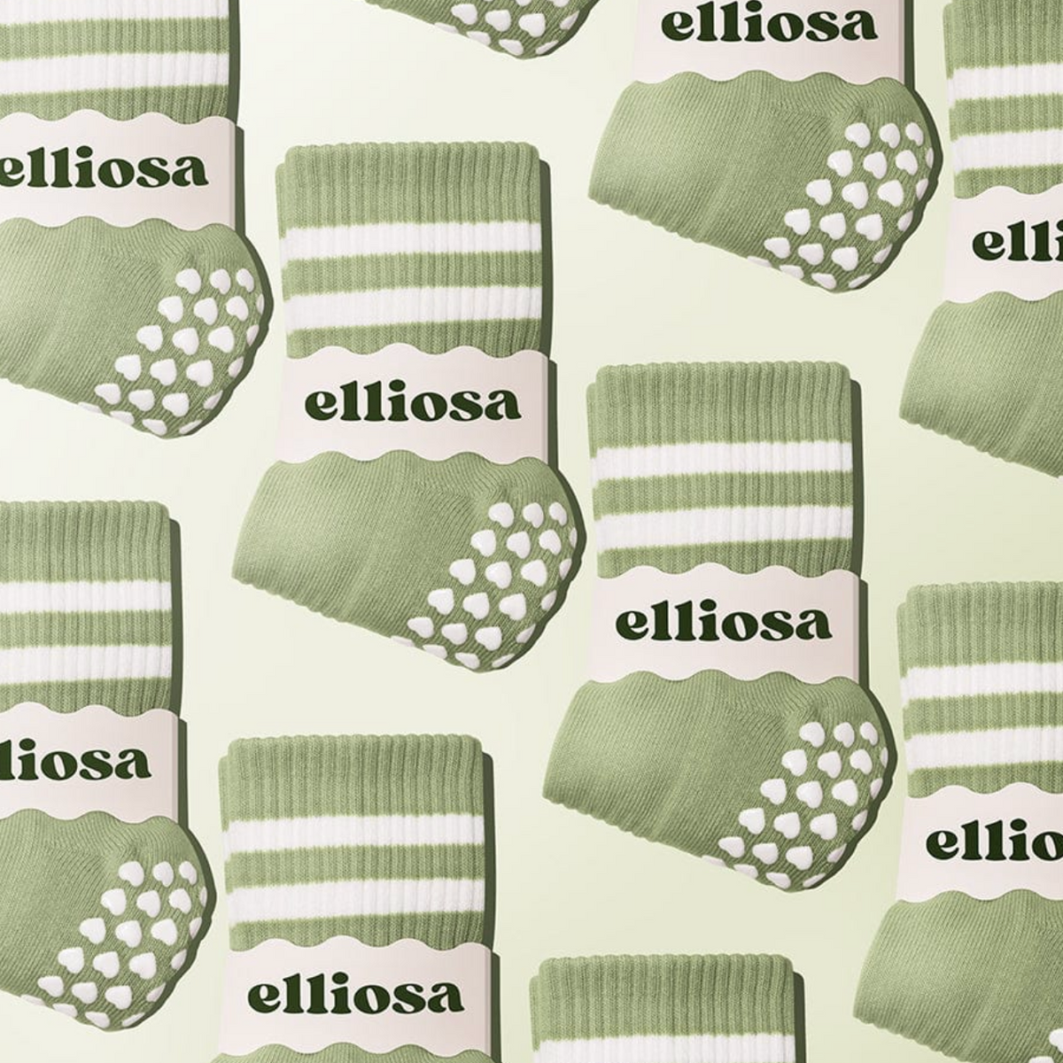 Dual-Direction Grip Stripes - Matcha (Pilates Socks)