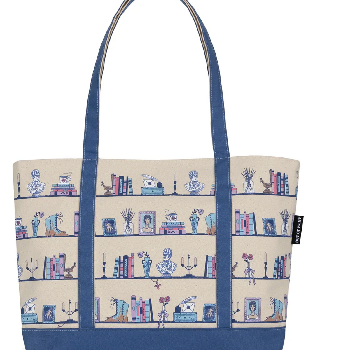 Pride and Prejudice Bookshelf Zippered Tote Bag