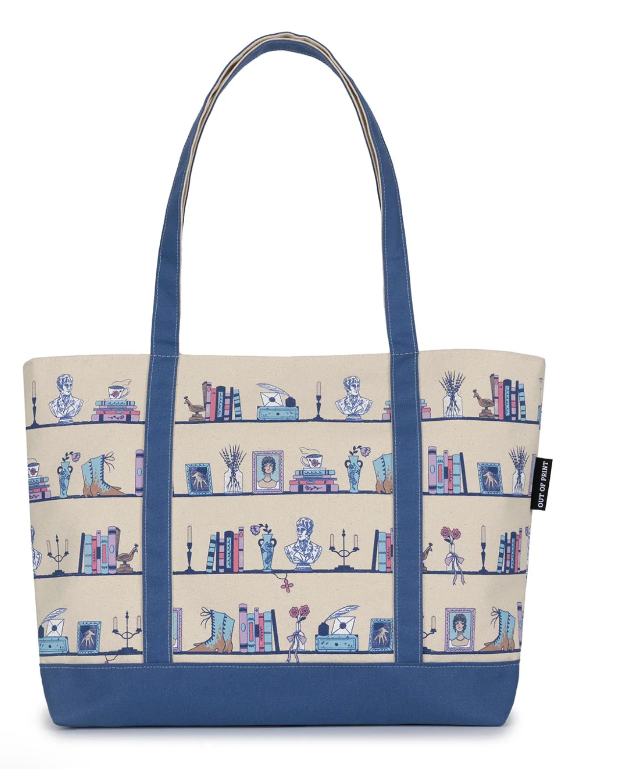 Pride and Prejudice Bookshelf Zippered Tote Bag