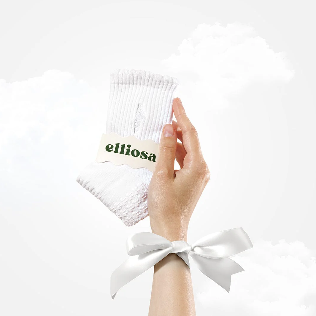 Elliosa Grip Basics - White (Pilates Socks)
