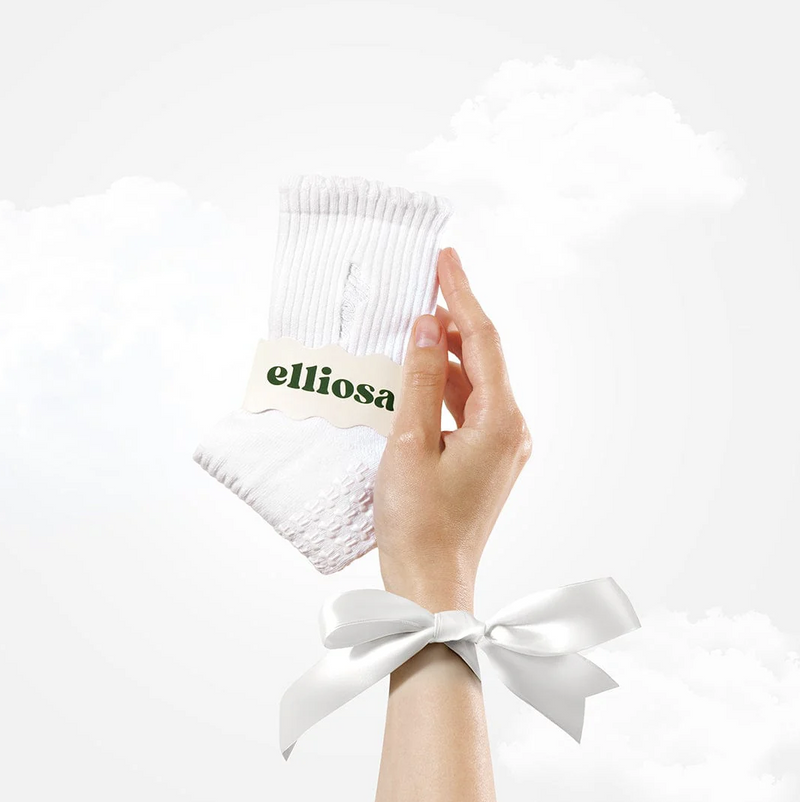 Elliosa Grip Basics - White (Pilates Socks)