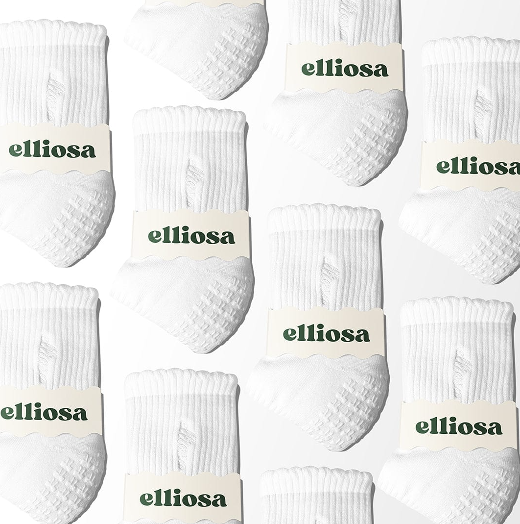 Elliosa Grip Basics - White (Pilates Socks)