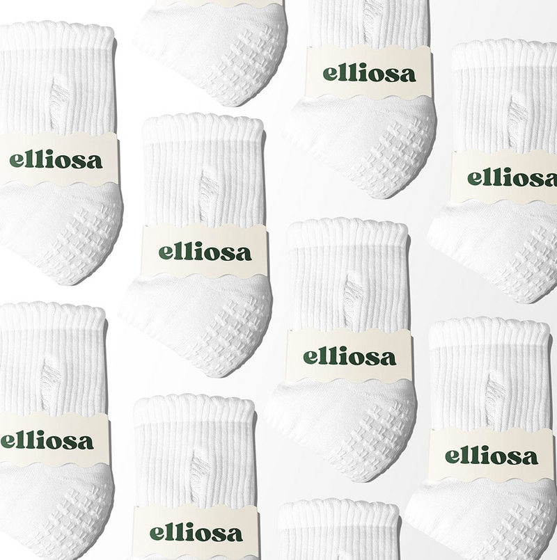 Elliosa Grip Basics - White (Pilates Socks)