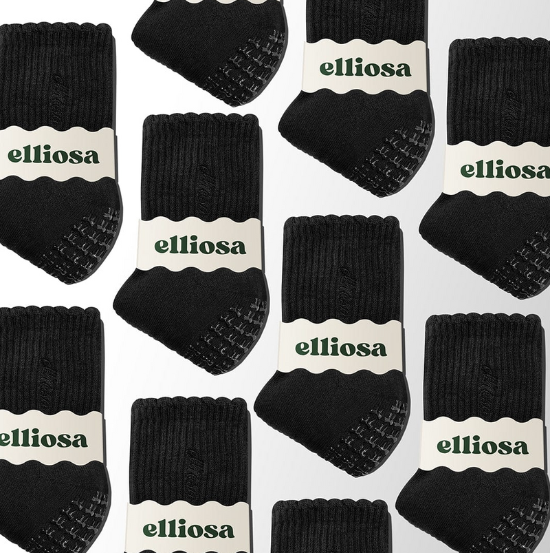 Elliosa Grip Basics - Black (Pilates Socks)