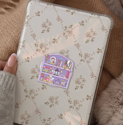 Purple Fairy Books Glitter Kindle Grip, Phone Grip E-Reader | Glitter