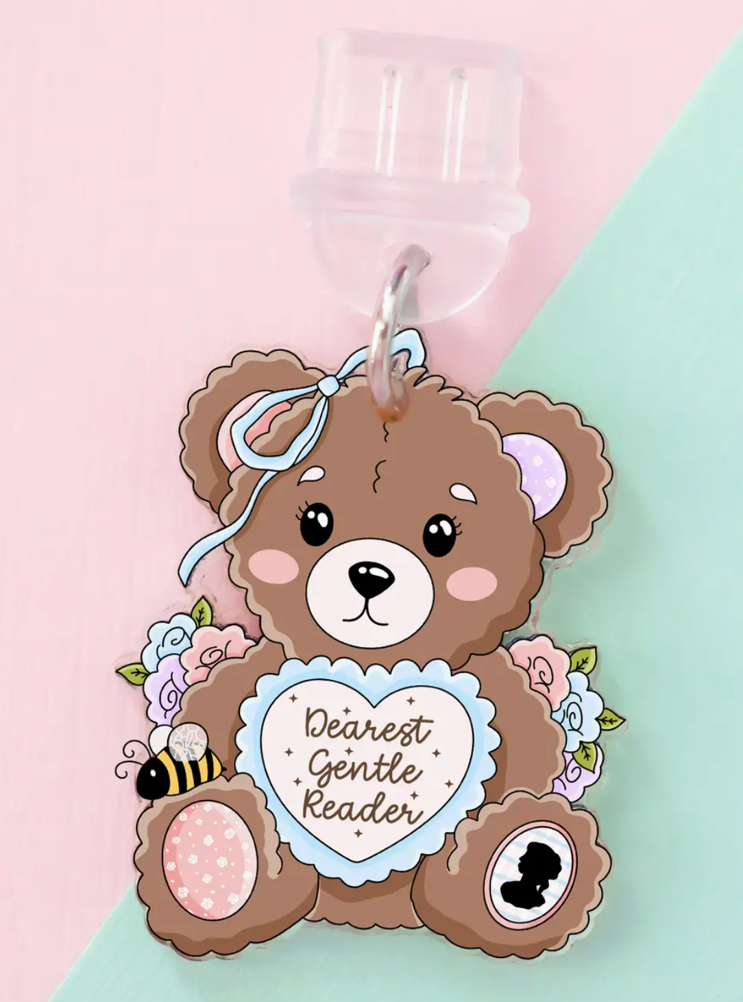 Kindle Charm Book Bear, Phone Charm Book Merch, USB C