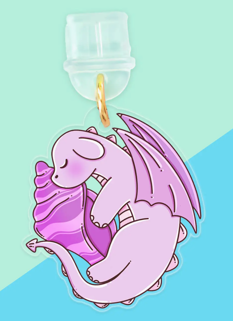 Kindle Charm Purple Dragon, Phone Charm, Book Merch, USB C
