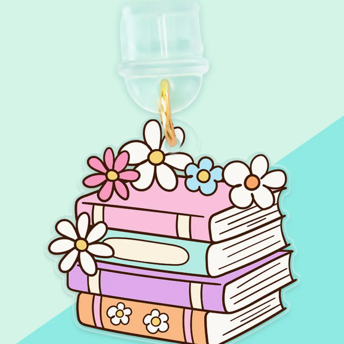 Kindle Charm Floral Books, Book Merch, USB C Phone Dust Plug