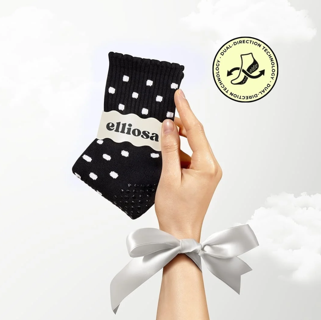 Noir Polka Dots (Pilates Socks)