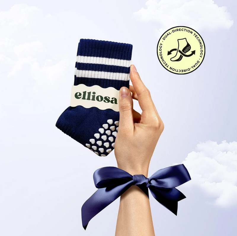 Grip Stripes - Navy (Pilates Socks)
