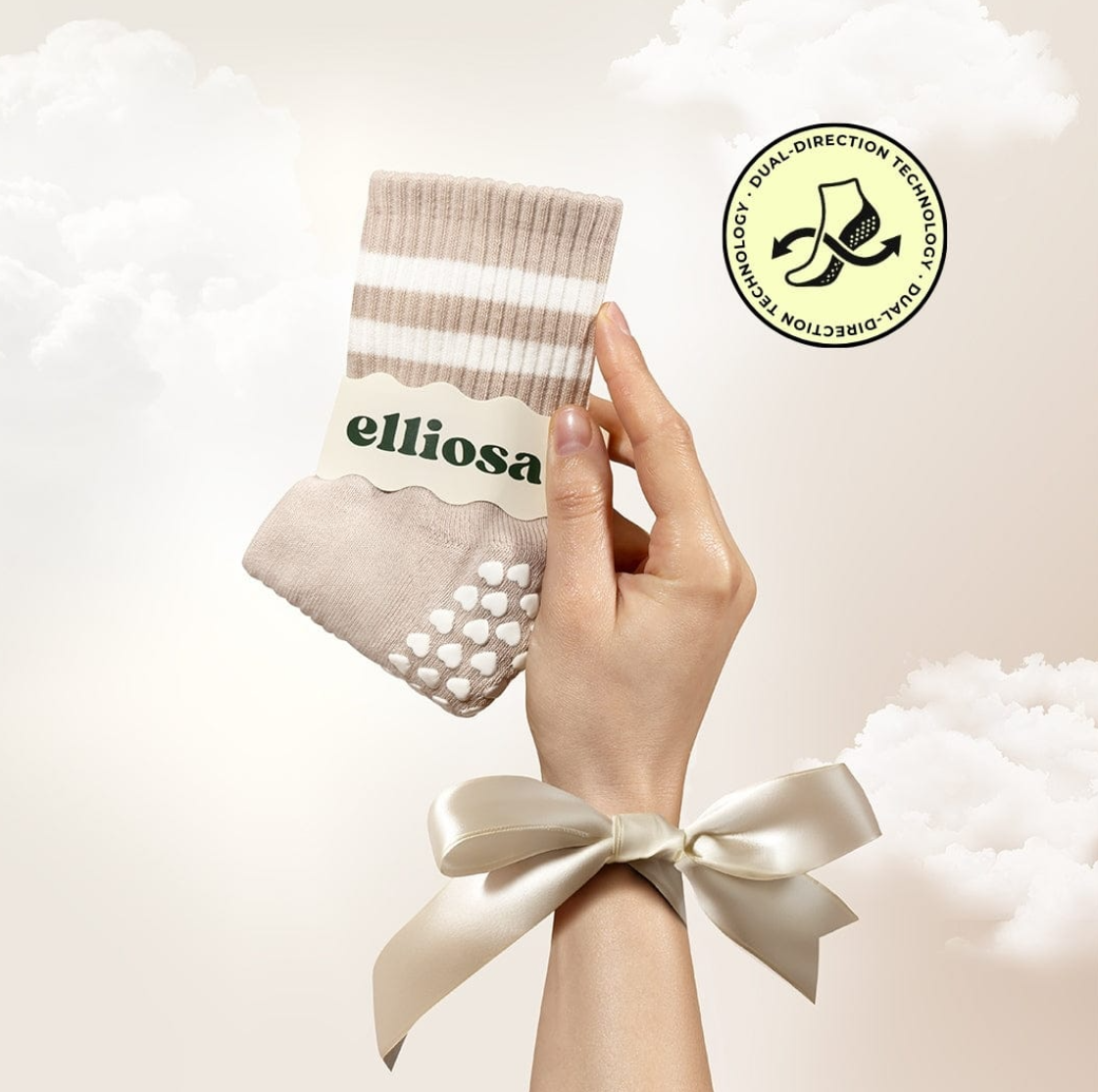Grip Stripes - Oat Milk  (Pilates Socks)