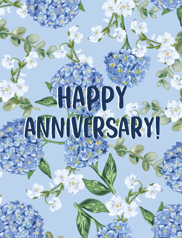 Happy Anniversary (Hydrangea) - Greeting Card