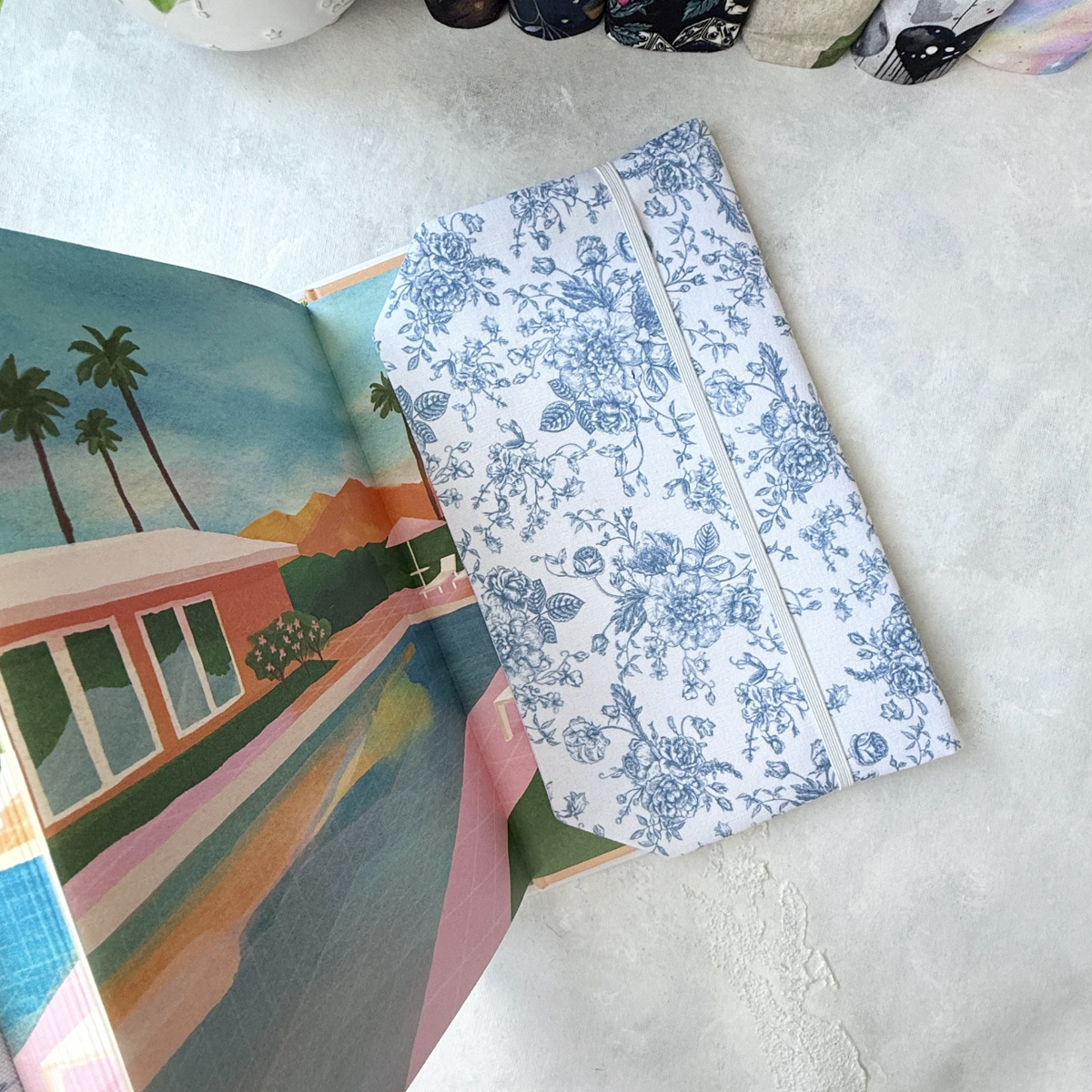 Vintage Blue Floral - Fabric Dust Cover