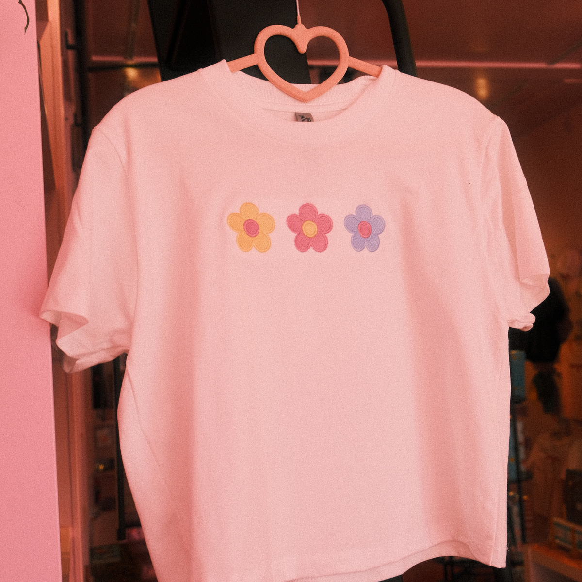 Lavender Boxy Tee - Trio of Flowers