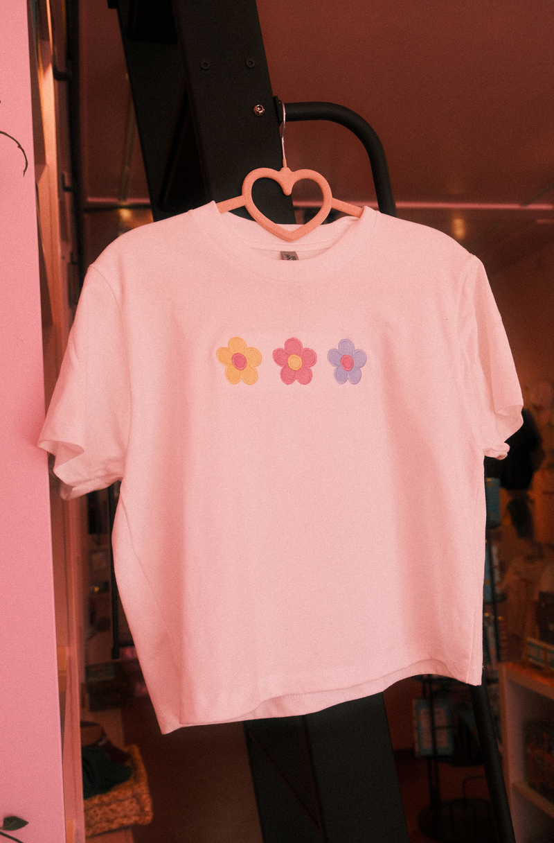 Lavender Boxy Tee - Trio of Flowers