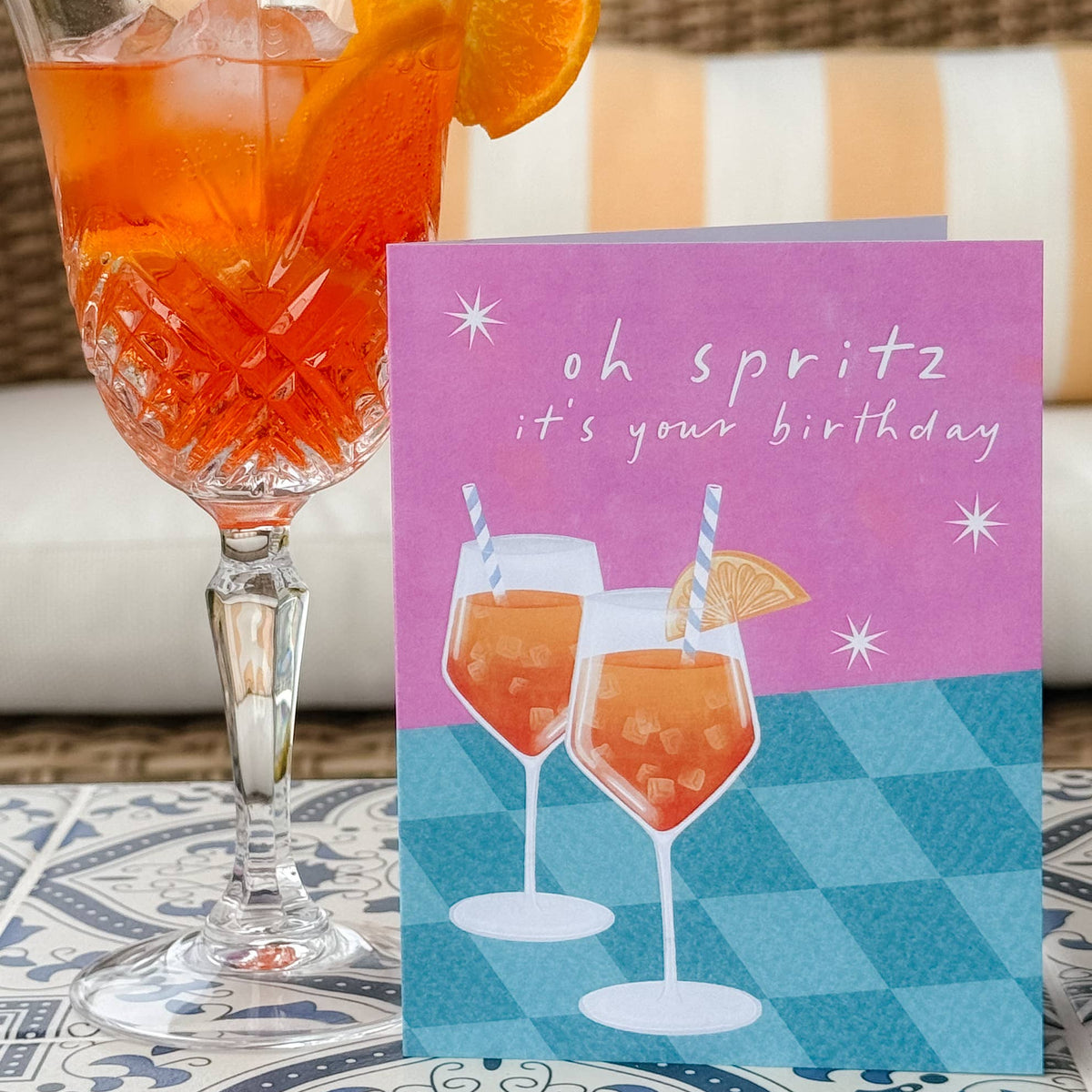 Oh Spritz It's Your Birthday - Aperol Cocktail Summer Card