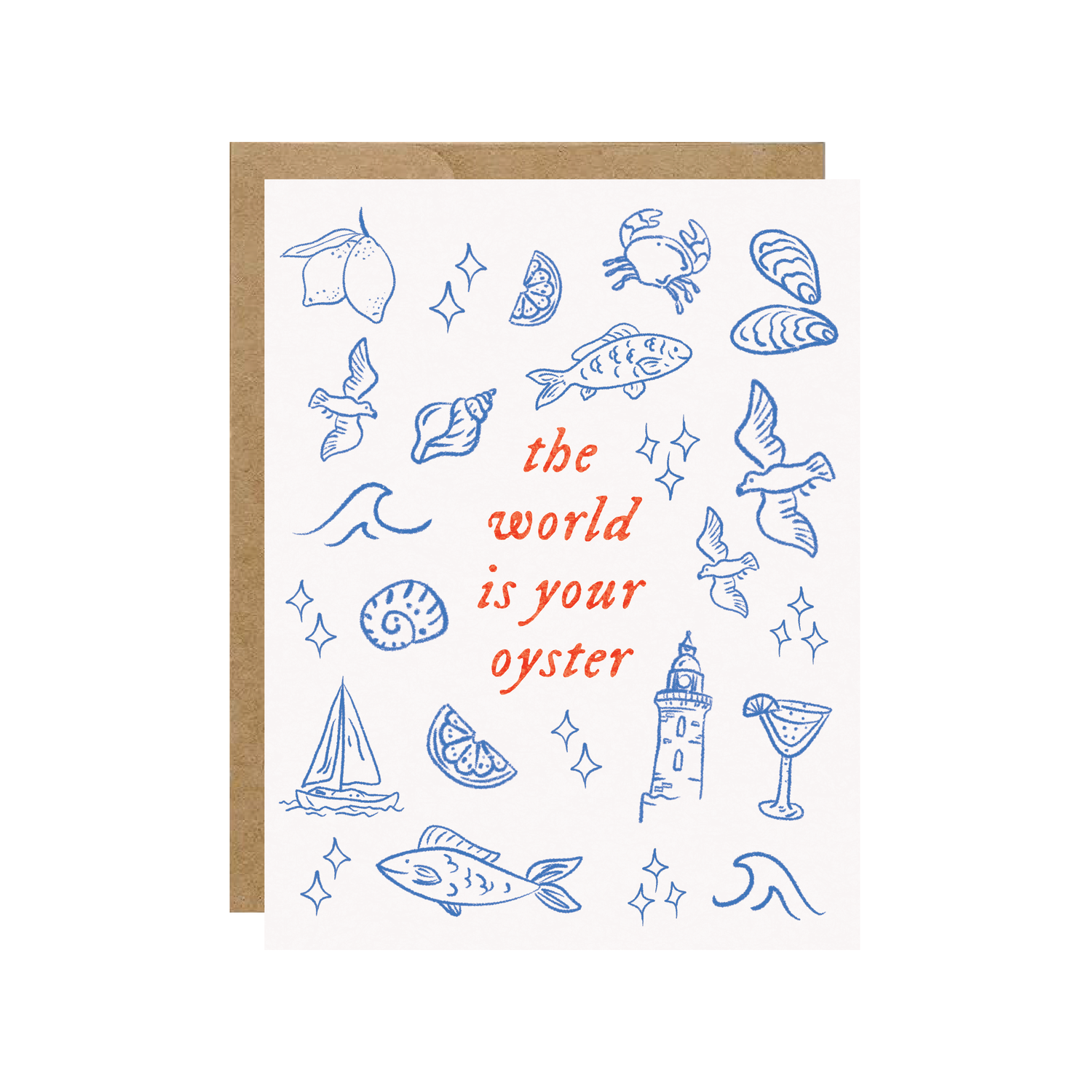 The World Is Your Oyster - Nautical Coastal Card - Hopeless Romantic
