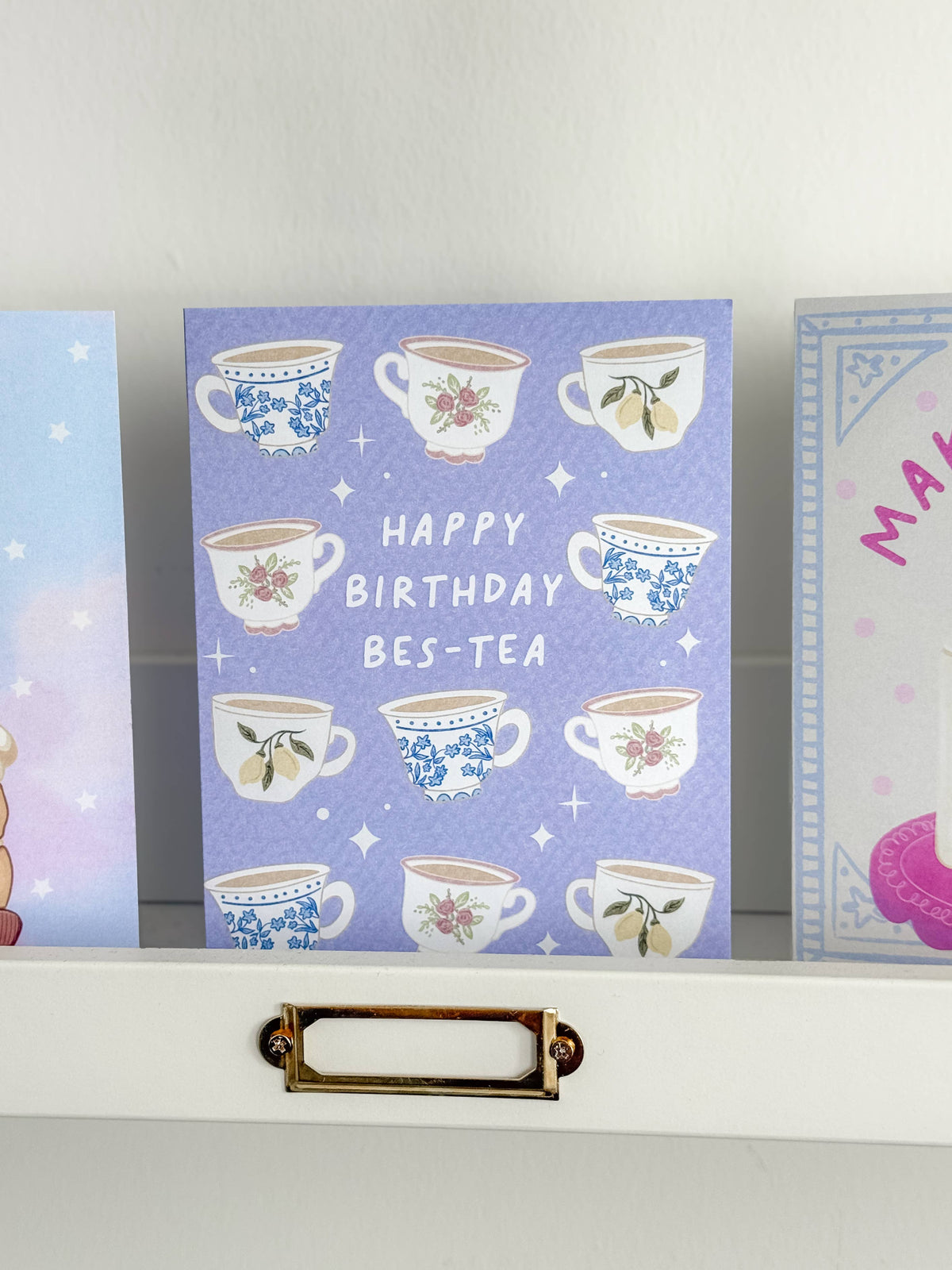 Happy Birthday Bes-tea - Vintage Tea Cup Card - Hopeless Romantic