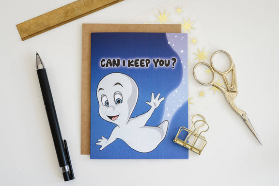 Friendly Ghost - Retro 90's Spooky Pop Culture Card - Hopeless Romantic