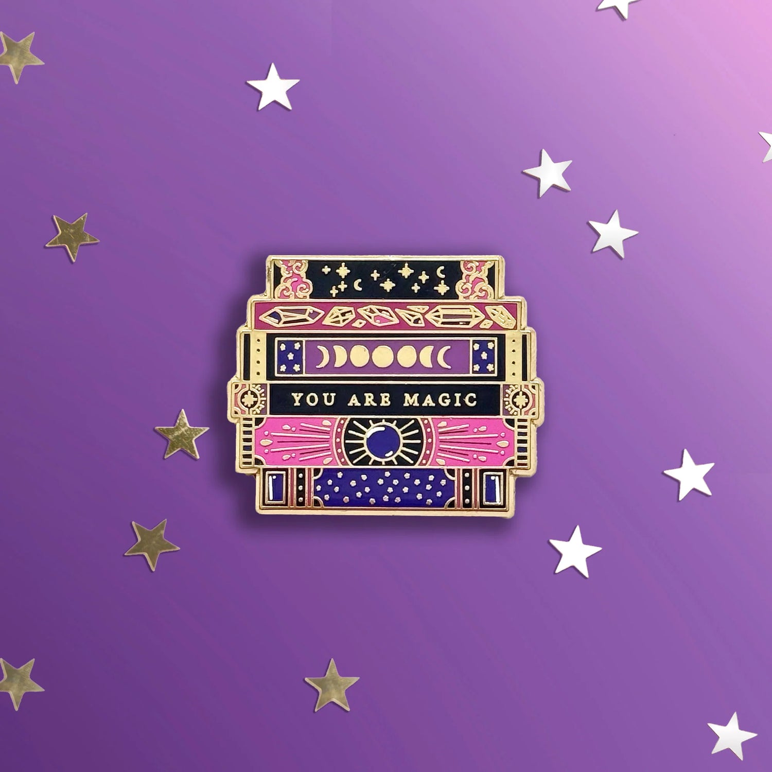 Magical Book Stack Enamel Pin