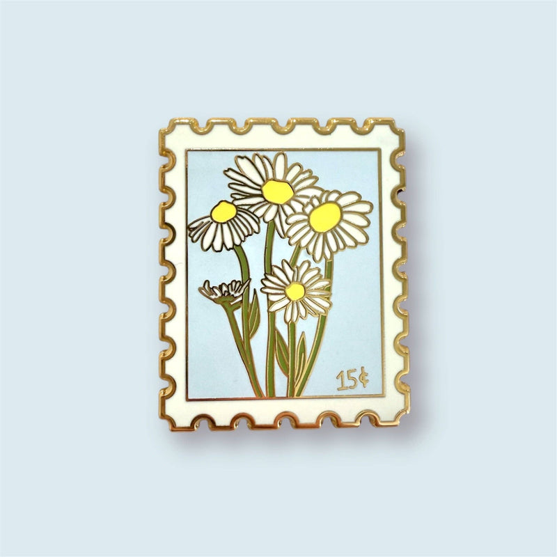 Daisy Postage Stamp Enamel Pin