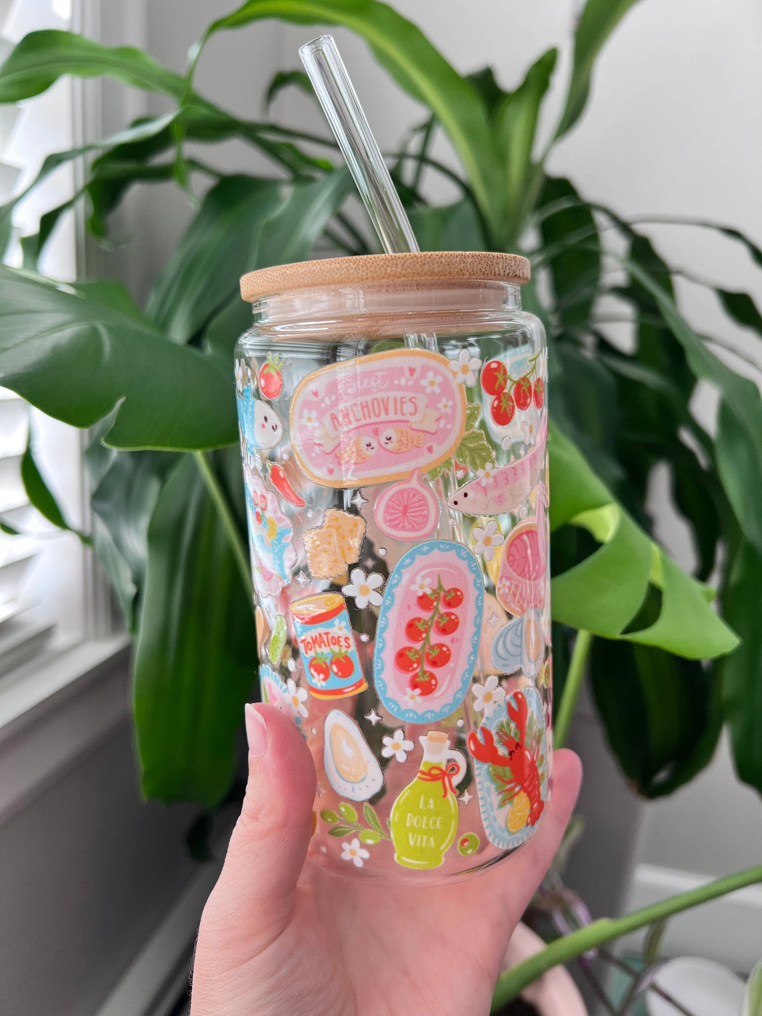 Italian Summer Sardines Glass Cup