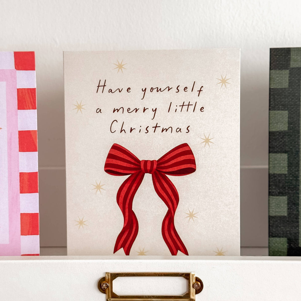 Merry Little Christmas - Classic Red Bow Christmas Card