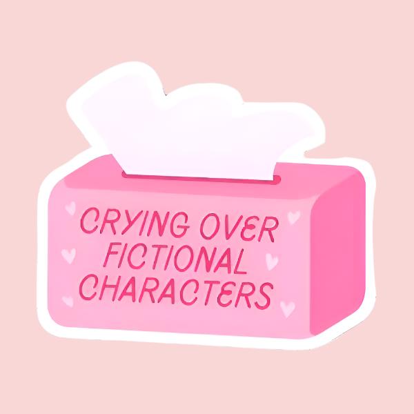 Crying Over Fictional Characters sticker