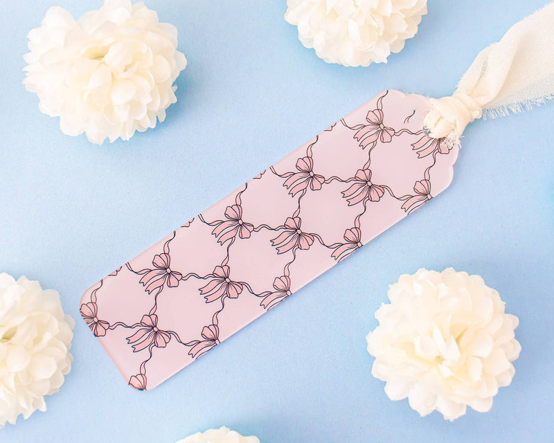 Pink Bow Acrylic Bookmark
