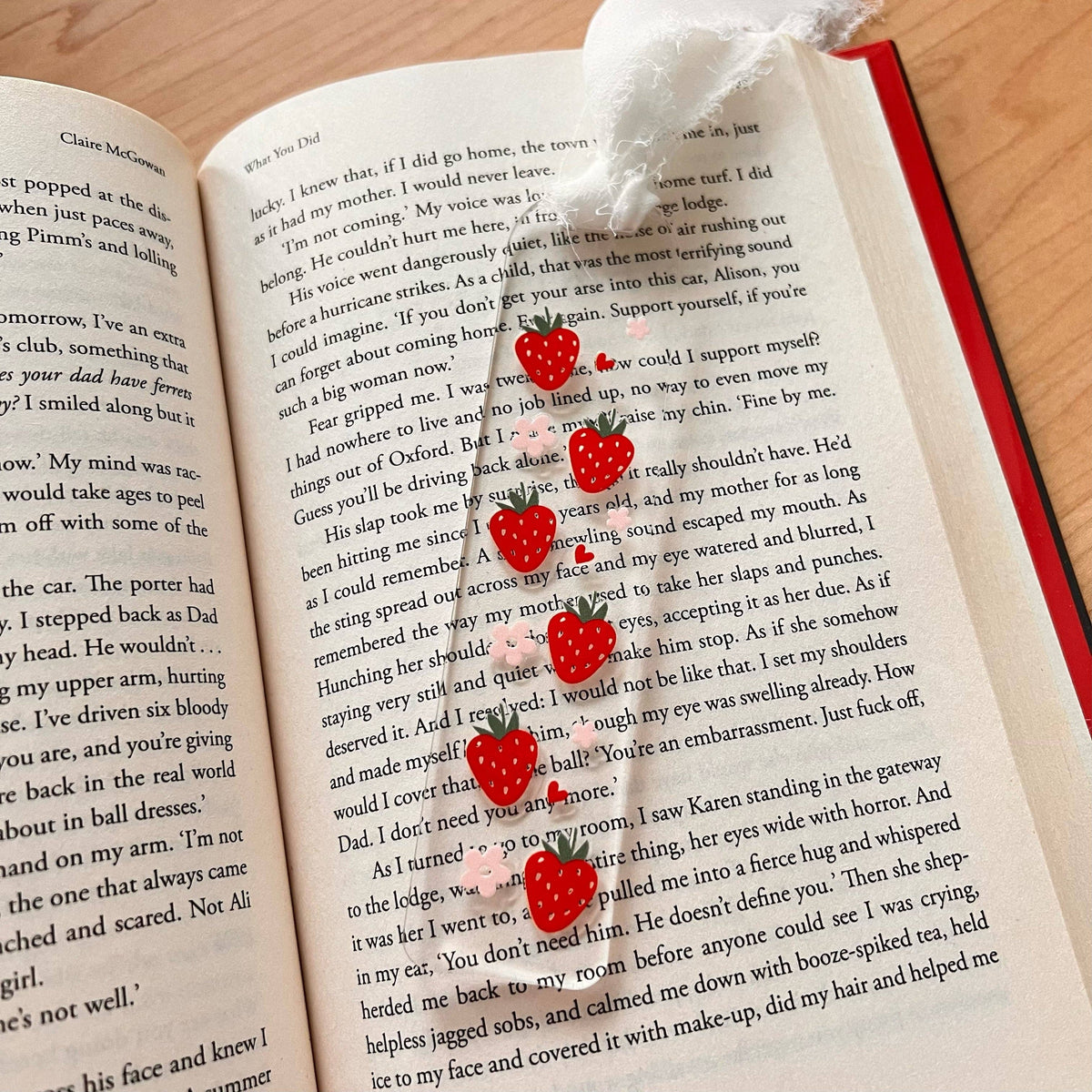 Strawberry Daisy Acrylic Bookmark