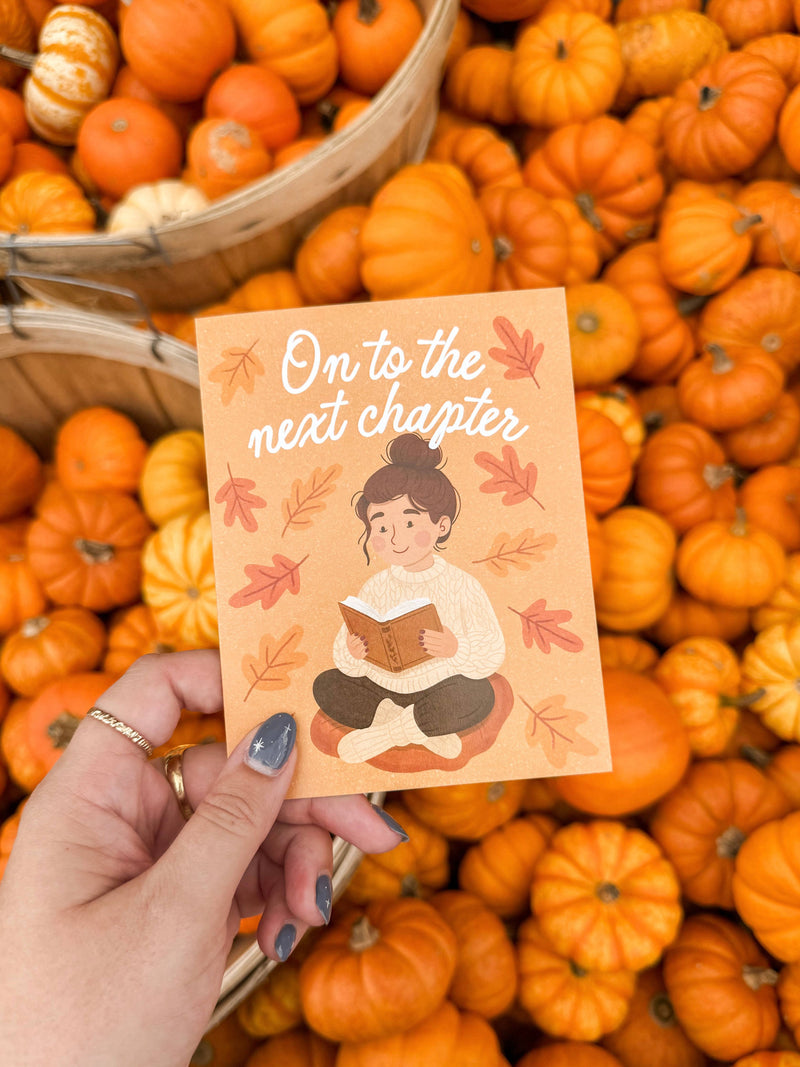On To The Next Chapter - Bookshop Cozy Reader Card