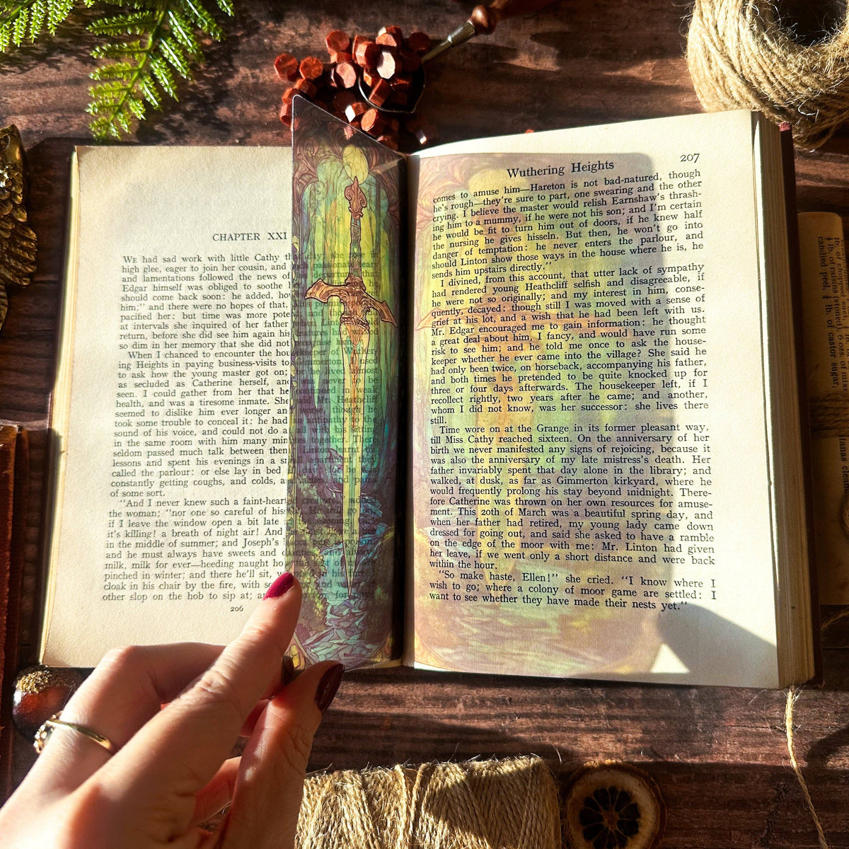 Elven Sword Stained Glass Bookmark