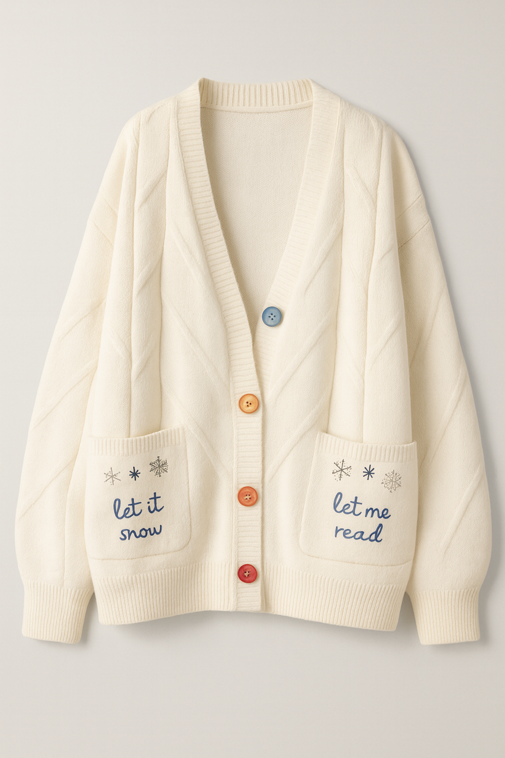 Let It Snow, Let Me Read Cardigan - Hopeless Romantic
