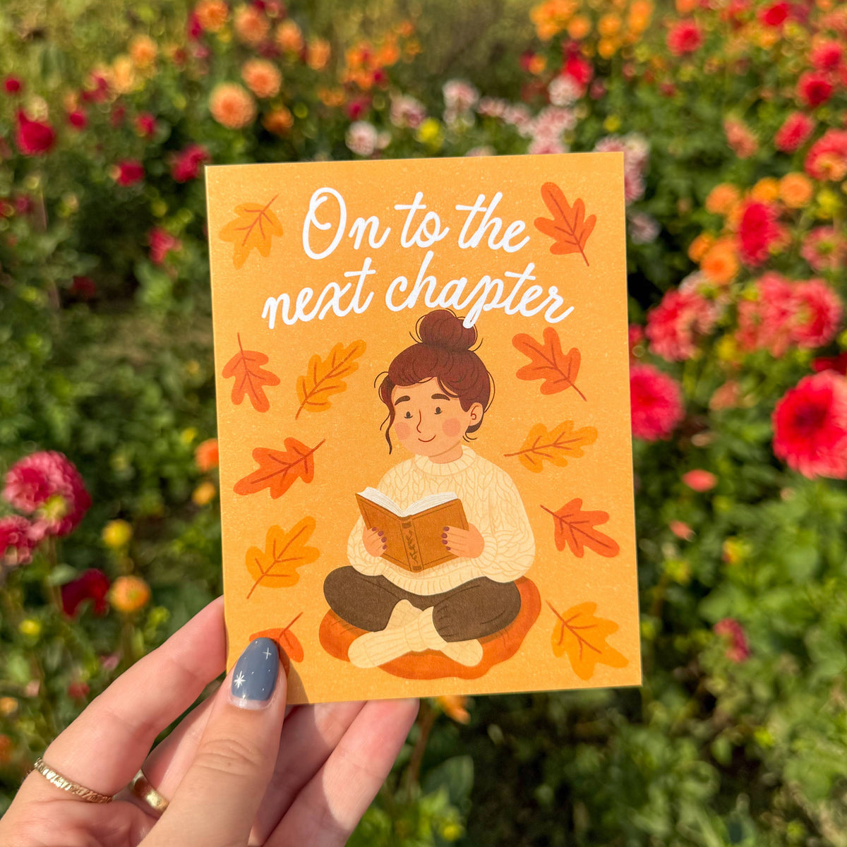 On To The Next Chapter - Bookshop Cozy Reader Card