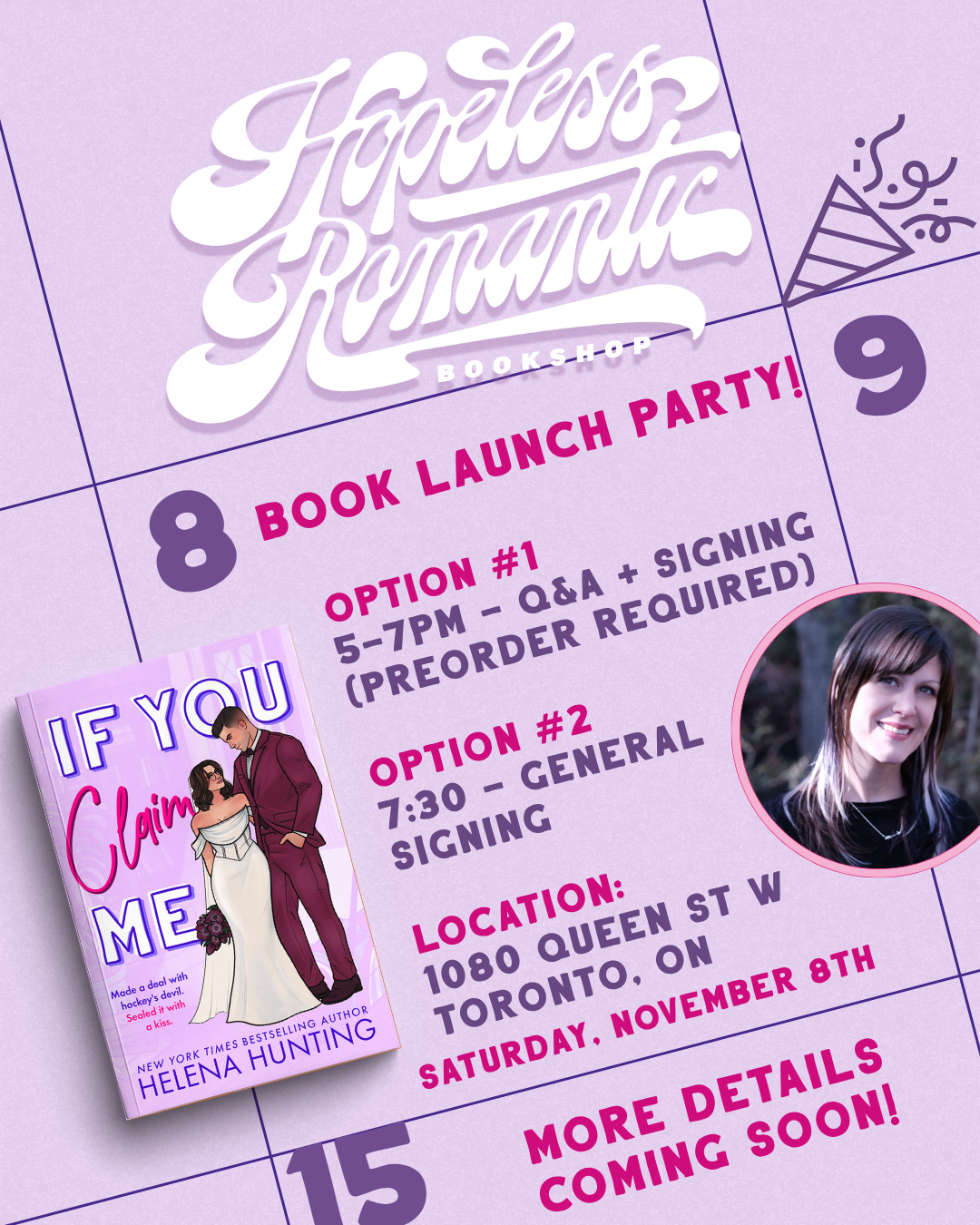 Event RSVP: Launch Party for If You Claim Me by Helena Hunting