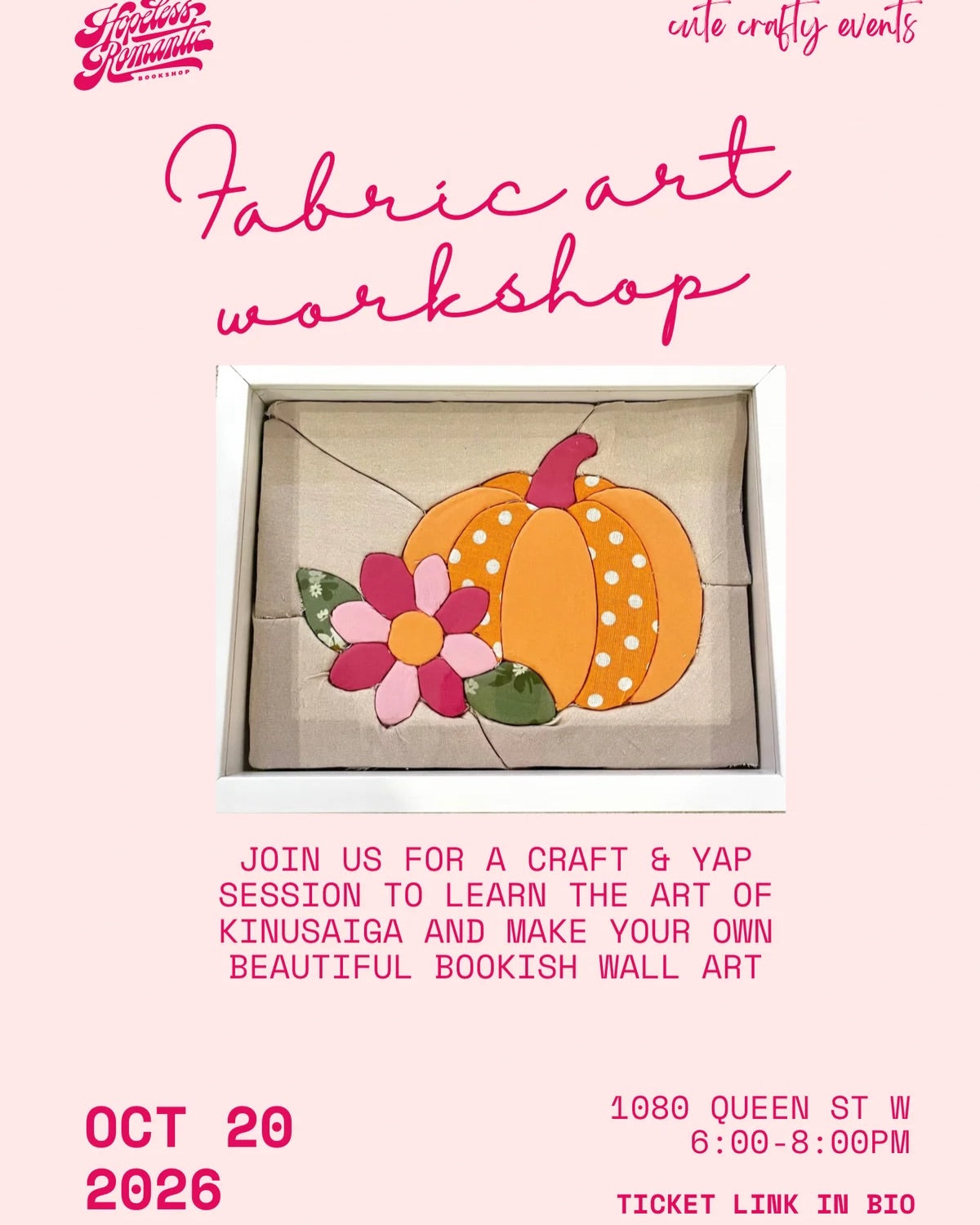 Fall Fabric Art Workshop with Cute Crafty Events