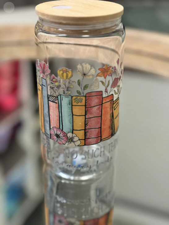 Glass Cup: there is no such thing as too many books