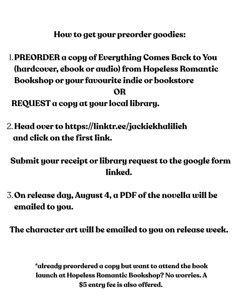 Everything Comes Back to You (Hardcover) (Pre-Order Goodies!!)